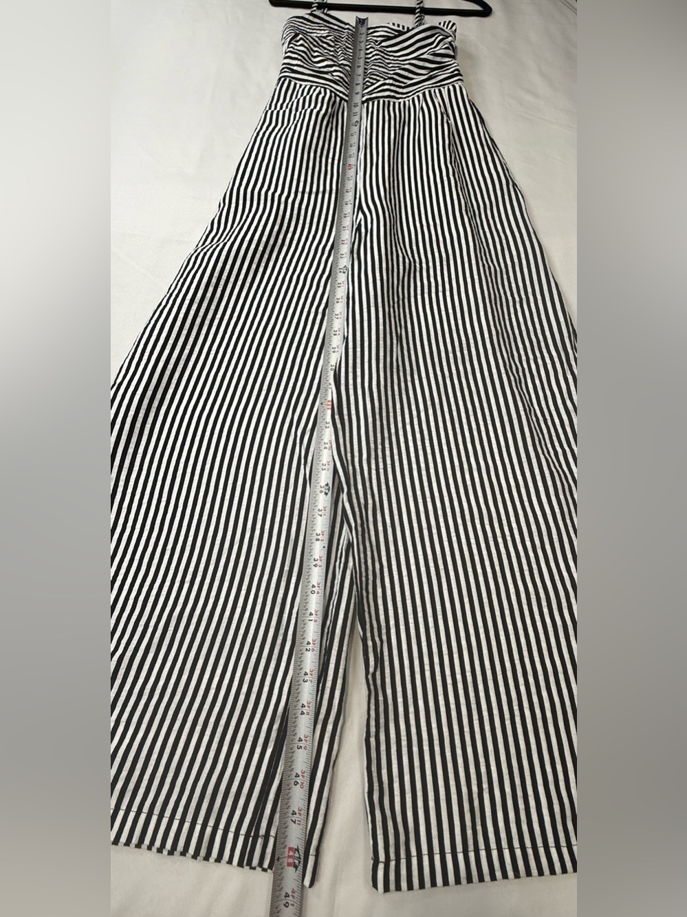 Cupshe Black & White Vertical Stripe Wide-Leg Jumpsuit - Picture 12 of 16